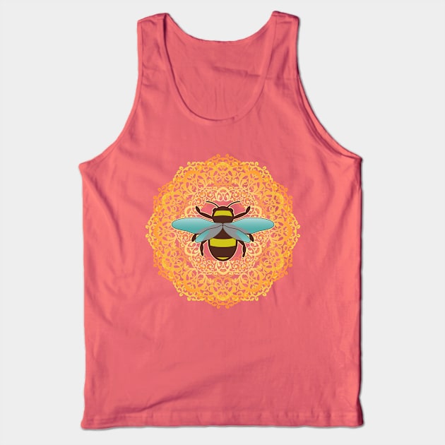 Honey Bee on abstract flower Tank Top by BeyondGraphic